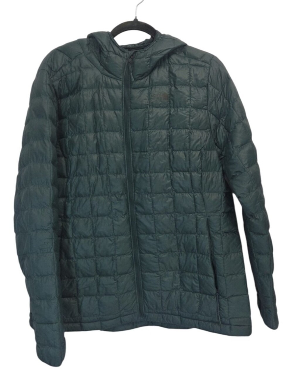North Face Thermoball Eco Green Puffer Hooded Jacket Womens Size XL
